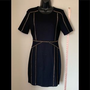 Chelsea & Violet Black Dress with Bronze Detail